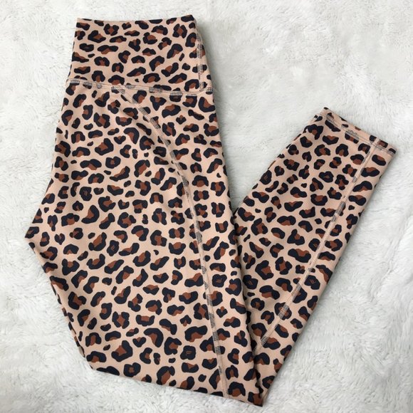 Fabletics Women's Leopard Print Sports Bra + Power Hold Pants, Medium - Picture 2 of 12